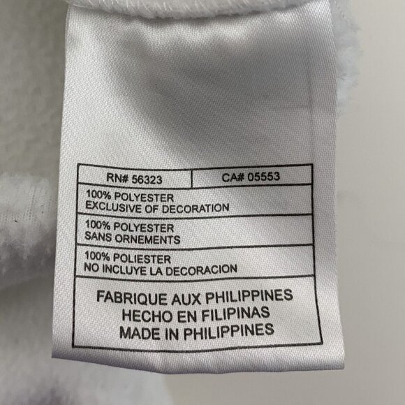 Nike Size Large Fleece Sweatshirt White Zip Up Pockets Logo Spellout Womens - Picture 4 of 6